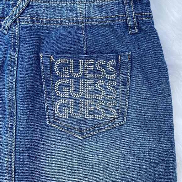 New GUESS Denim Jamper Skirt SZ 7 - Picture 5 of 6